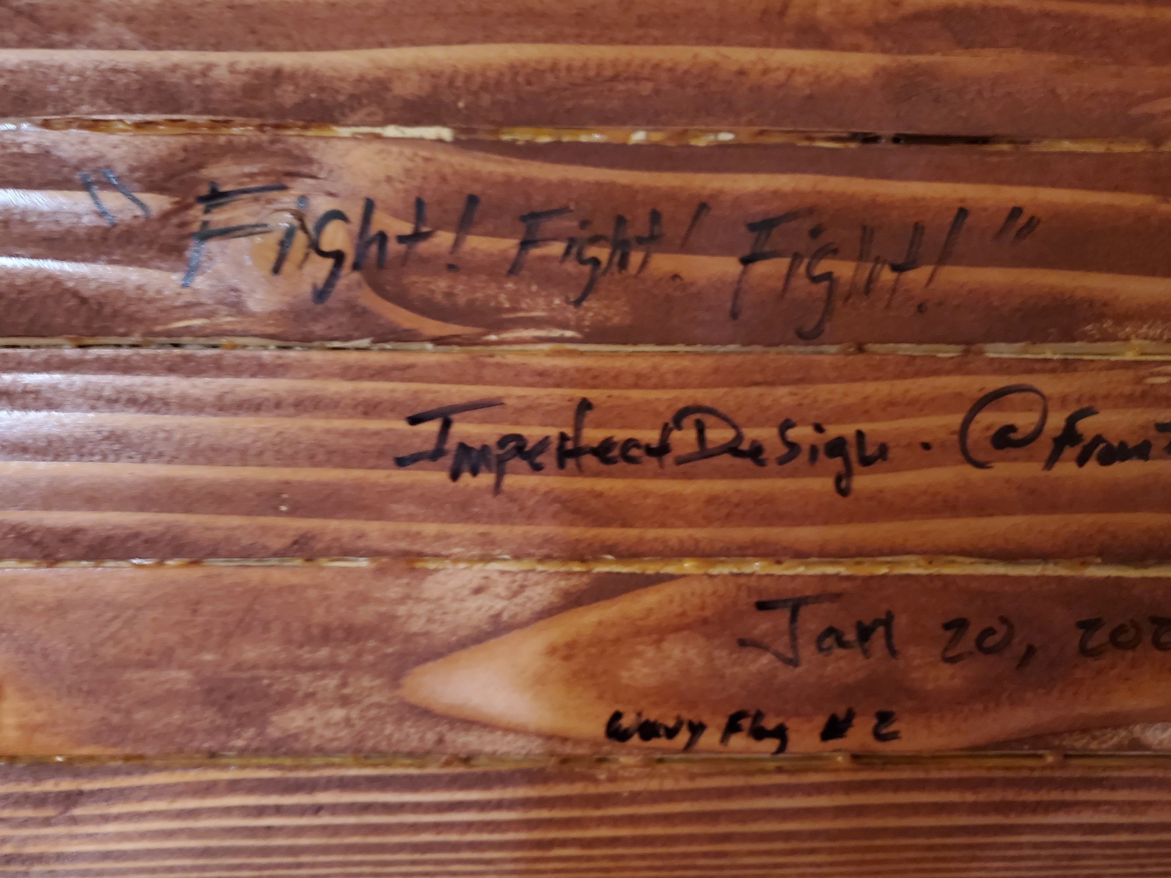 Wood carved USA 1776 wavy flag